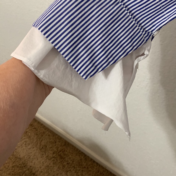 Blouse blue whit stripe   I have black and white also - Picture 2 of 5
